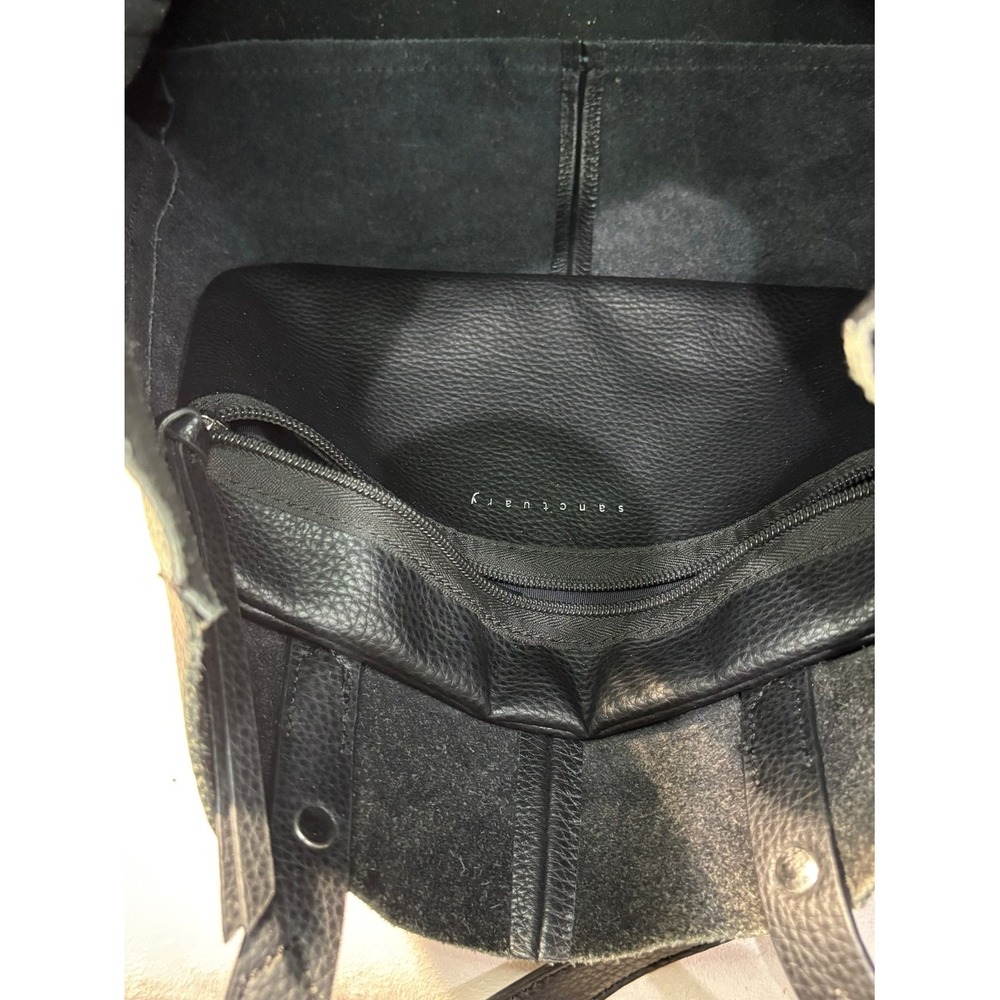 Sanctuary Black Leather Camo‎ Rose Tote Bag with Side Zips - Picture 7 of 7
